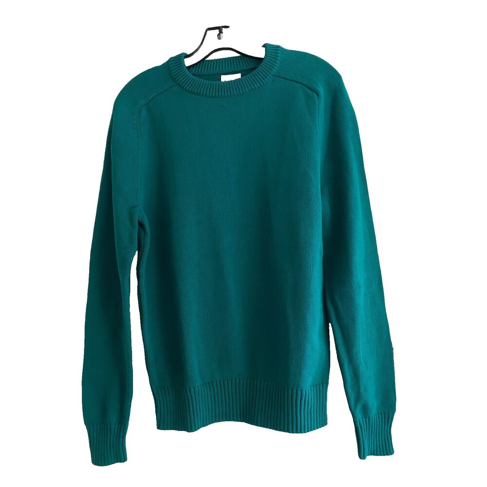 J. Crew Heritage Cotton Crewneck Sweater Teal Blue Green NWOT Men’s Size S
